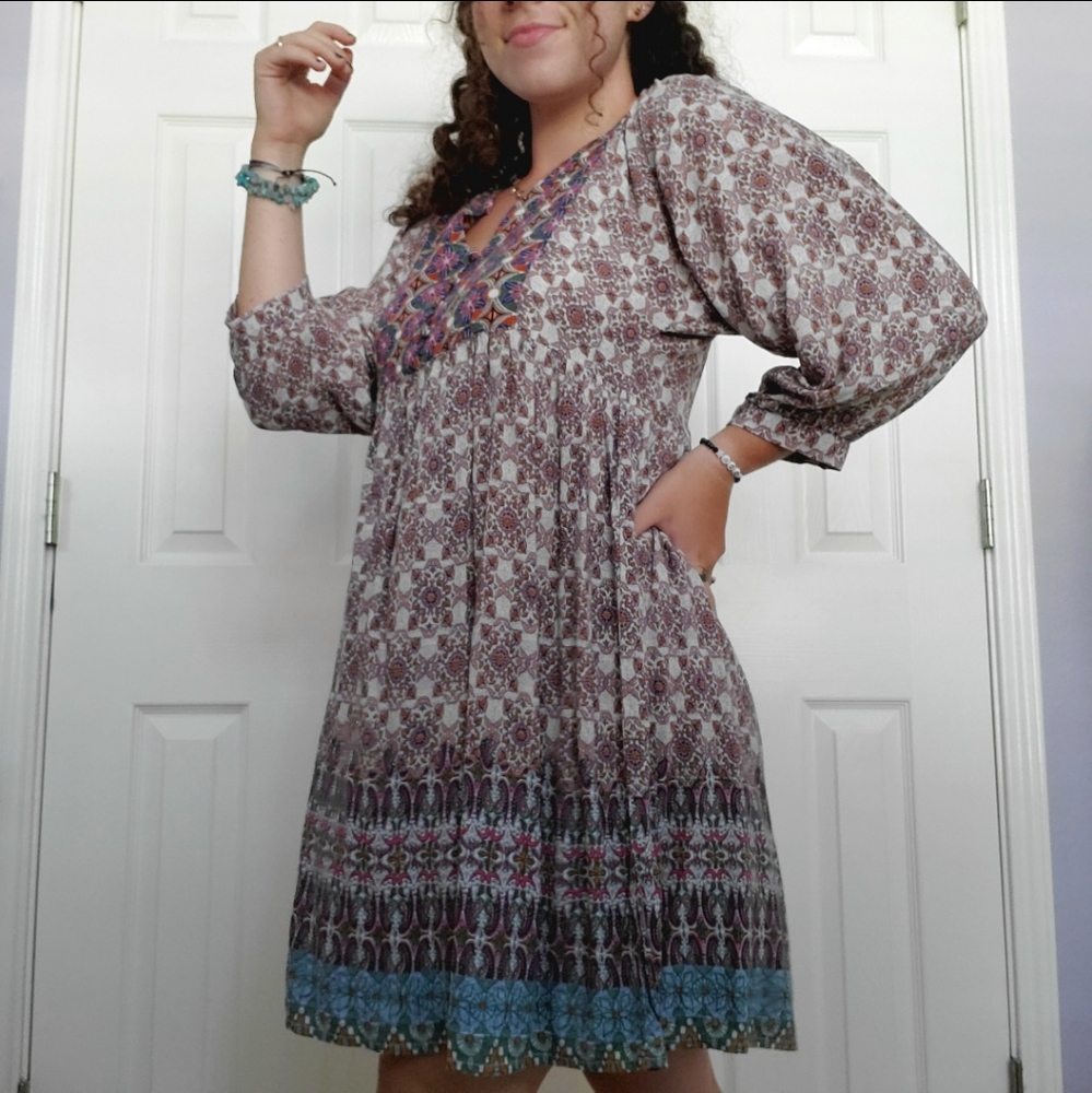Boho Multicolored Flowey Dress